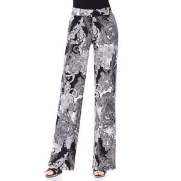 Iman Pants - IMAN Paisley Palazzo Pants Set of Two